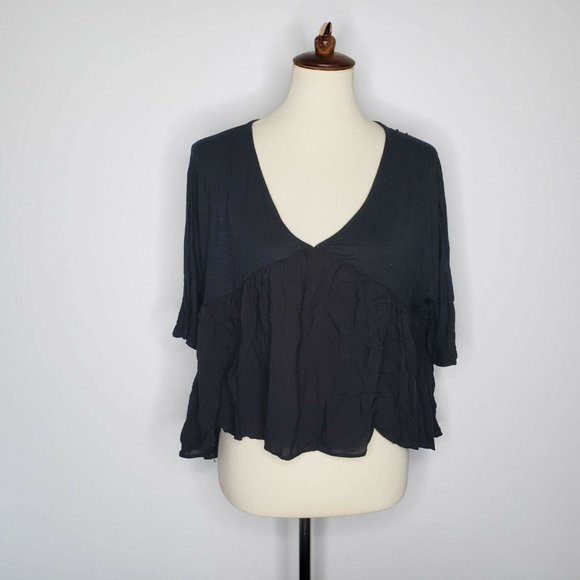 BLUESTEEL Womens Black Hi Low Crop Top Size 6 - Picture 5 of 7